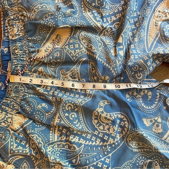 Peter Millar Swim Trunks Paisley Blue Size Large 7” Board Shorts Pockets Nylon - Picture 8 of 13